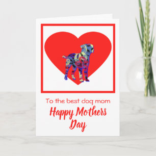 Border Terrier Dog Red Heart Mother’s Day Card