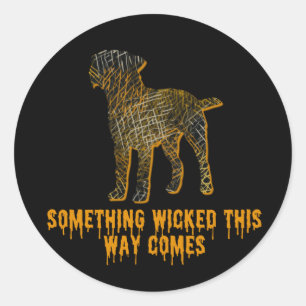 Border Terrier Dog Silhouette Fun Halloween Classic Round Sticker