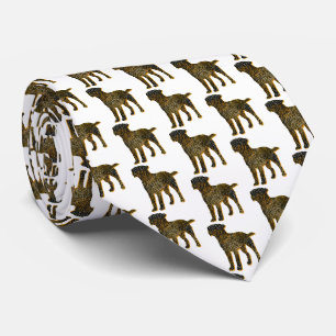 Border Terrier Dog Silhouette Halloween White Neck Tie