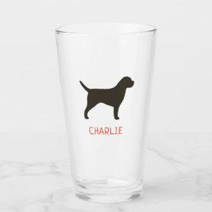 Border Terrier Dog Silhouette Personalised Glass