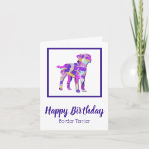 Border Terrier Dog Silhouette PPY&B Birthday Card