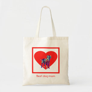 Border Terrier Dog Silhouette Red Best Dog Mom Tote Bag