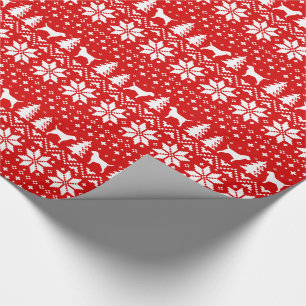 Border Terrier Dog Silhouettes Christmas Holiday Wrapping Paper