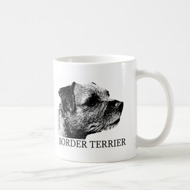 Border Terrier Drawing Coffee Mug (Right)