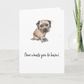 Border Terrier drawing, personalized Father's day Card