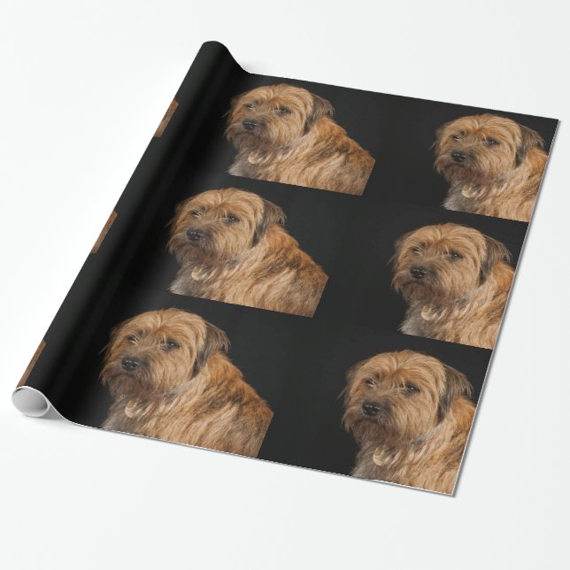 Border Terrier Glossy Wrapping Paper, 30" x 6' Wrapping Paper (Unrolled)