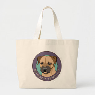 Border Terrier Head Study Large Tote Bag