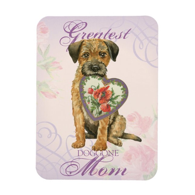Border Terrier Heart Mum Magnet (Vertical)