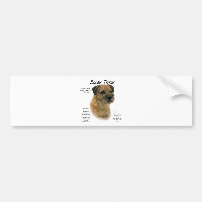 Border Terrier History Design Bumper Sticker (Front)
