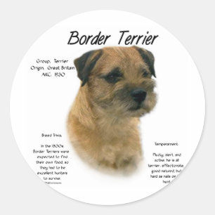 Border Terrier History Design Classic Round Sticker