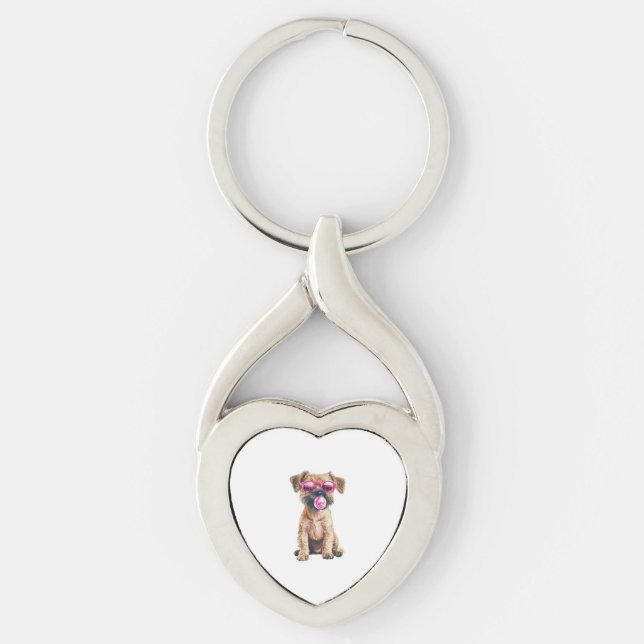 Border Terrier Key Ring (Front)