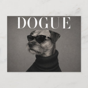 Border Terrier Luxury Fashion Editorial Postcard