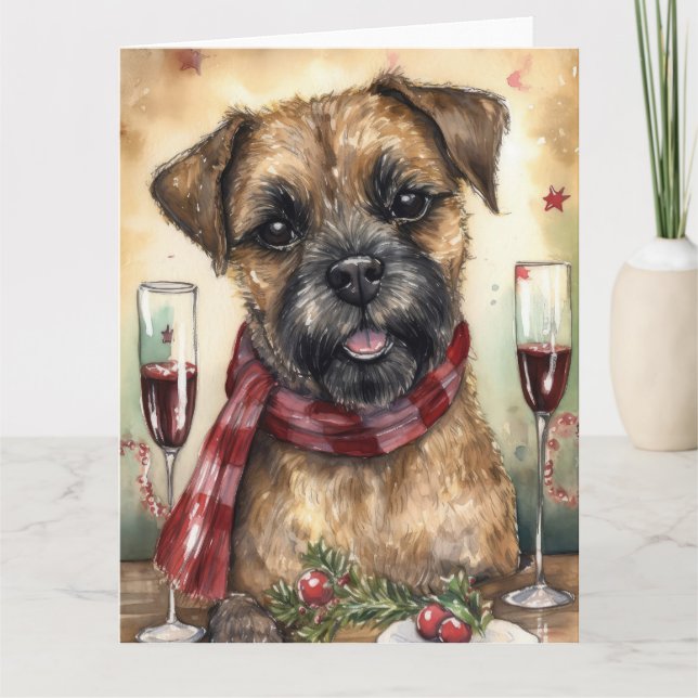 Border Terrier New Year Card (Front)