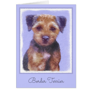 Border Terrier Painting - Cute Original Dog Art