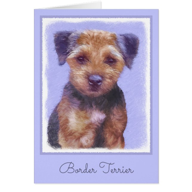 Border Terrier Painting - Cute Original Dog Art (Front)