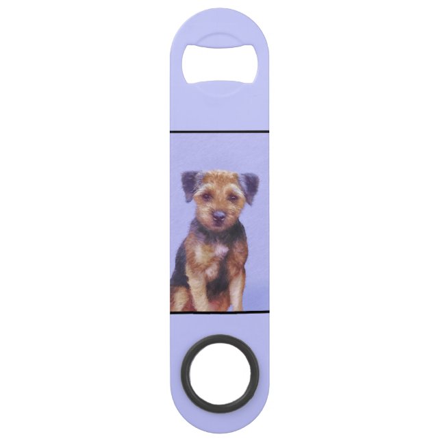 Border Terrier Painting - Cute Original Dog Art (Back)