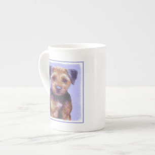 Border Terrier Painting - Cute Original Dog Art Bone China Mug
