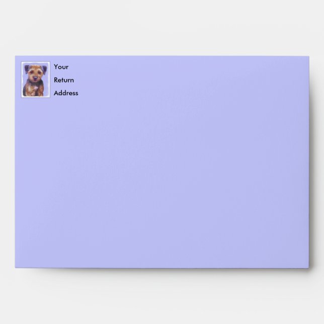 Border Terrier Painting - Cute Original Dog Art Envelope (Front)