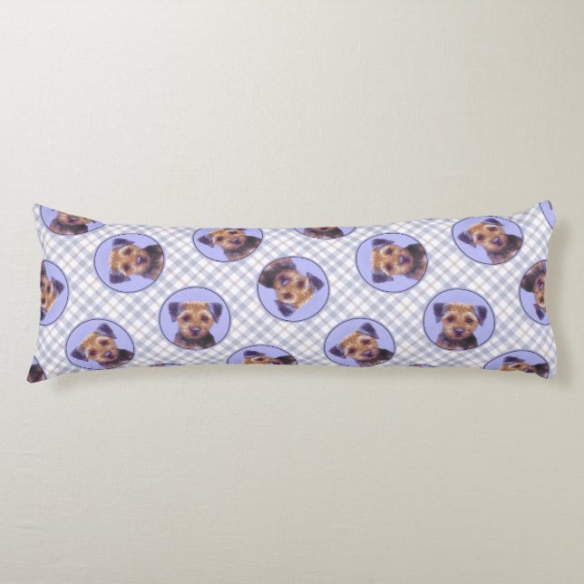 Border Terrier Painting Cute Original Pet Dog Art Body Cushion (Front)