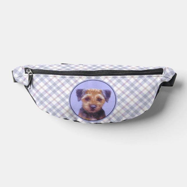 Border Terrier Painting Cute Original Pet Dog Art Bum Bags (Lay Down)