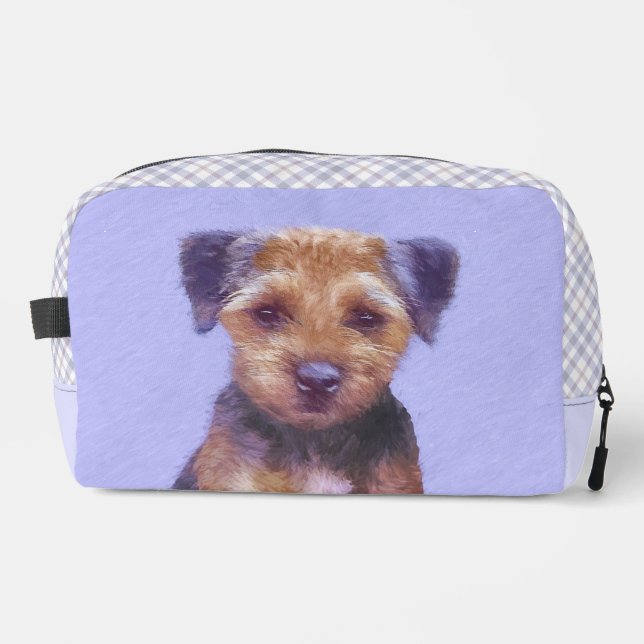 Border Terrier Painting Cute Original Pet Dog Art Dopp Kit (Front)