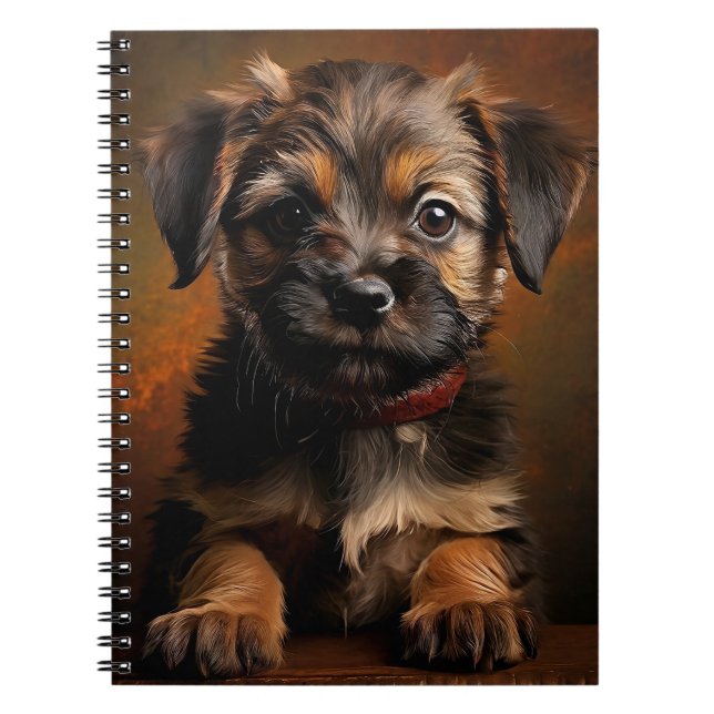 Border Terrier Puppy  Notebook (Front)
