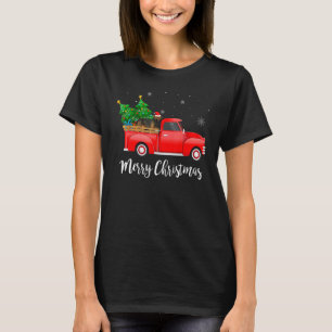 Border Terrier Red Truck Christmas Tree Xmas Dog T-Shirt
