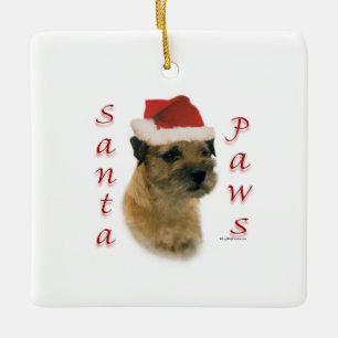 Border Terrier Santa Paws Ceramic Ornament