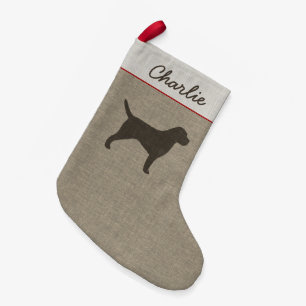 Border Terrier Silhouette Cute Dog Lover's Holiday Small Christmas Stocking