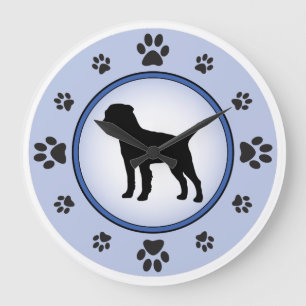 Border Terrier Silhouette Large Clock