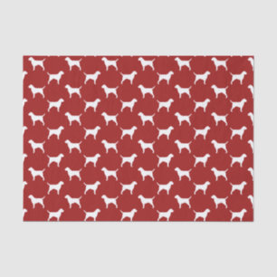 Border Terrier Silhouettes Pattern Red Tissue Paper