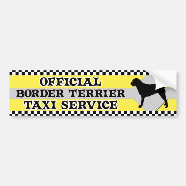 Border Terrier Taxi Service Bumper Sticker (Front)