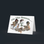 Border Terrier Tis The Season Holiday Card<br><div class="desc">Terrier,  "Tis The Season cards",  mugs,  mousepads,  apparel,  postage and lots of other merchandise making this Border Terrier winter winter design the perfect idea for the Border and person who loves their Border Terrier.  This is a one-of-a-kind design by Friskybizpets.</div>