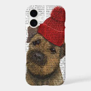 Border Terrier with Red Bobble Hat 3
