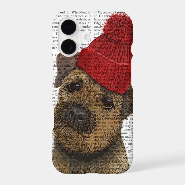Border Terrier with Red Bobble Hat 3 (Back)