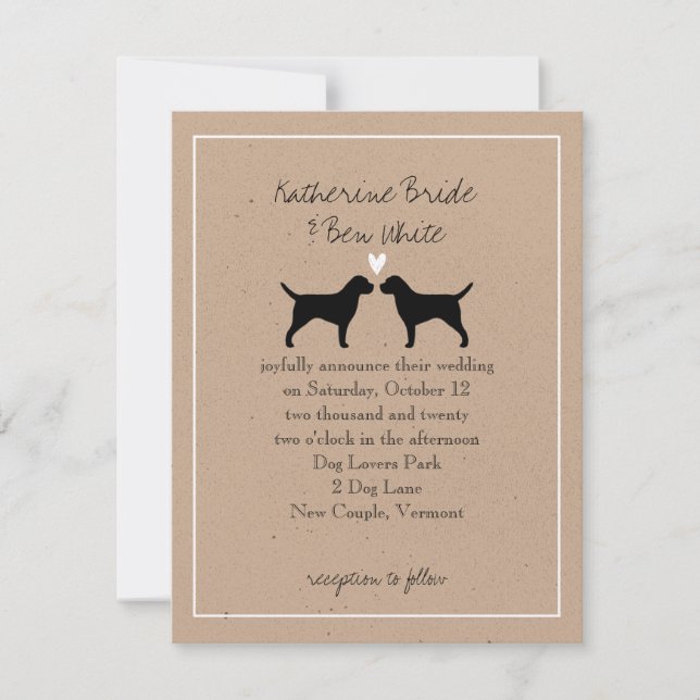 Border Terriers Wedding Invitation (Front)