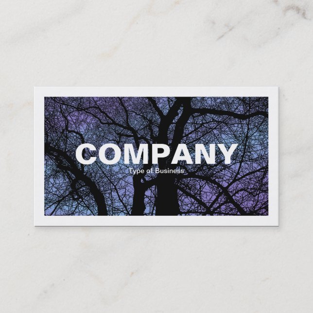 Bordered - Polished Sky - Tree Business Card (Front)