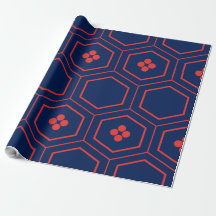 Bordered red kikkou  japanese pattern