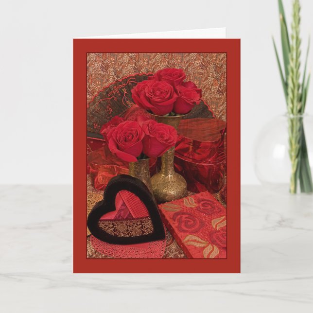 Bordered roses II Holiday Card (Front)