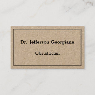 Bordered, Simple Obstetrician Business Card