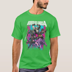 Borderlands 4 Colorful Heroes Collage Graffiti Vid T-Shirt
