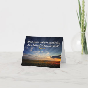 "Borderless love" Inspirational Quote Thank You Card