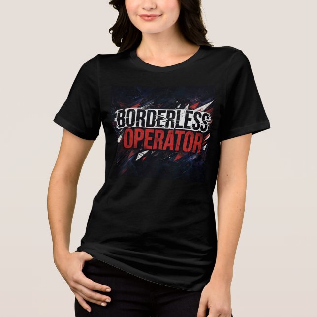  Borderless Operator Cyberpunk Techwear Glitch Tee (Front)
