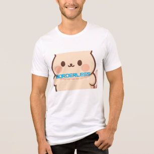 Borderless Operator Kawaii Chibi Cat Gamer Mascot Tri-Blend Shirt