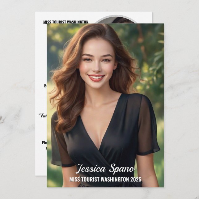 Borderless Pageant Autograph Photo Card (Front/Back)