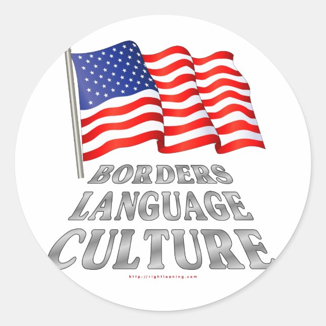 Borders, Language, Culture Classic Round Sticker (Front)