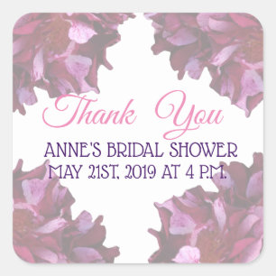 Bordeux Rose Flowers  Bridal Shower Stickers