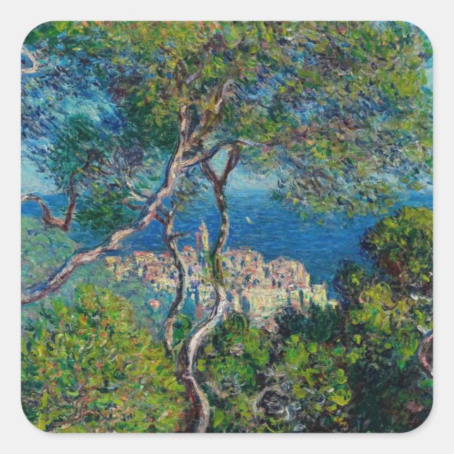 Bordighera (1884) Claude Monet seaside fine art Square Sticker (Front)