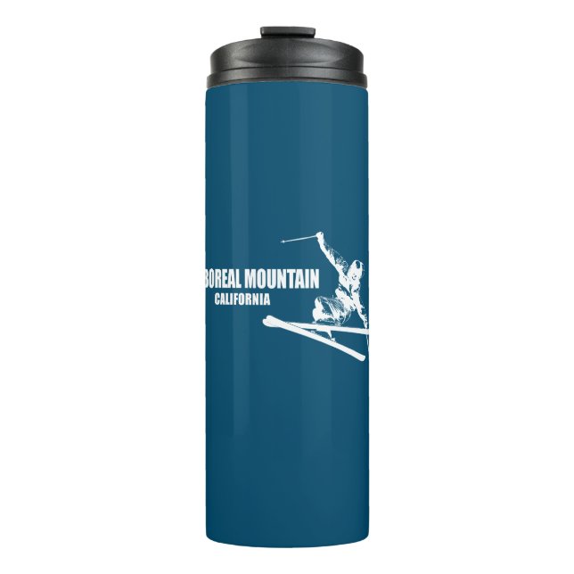 Boreal Mountain California Skier Thermal Tumbler (Front)