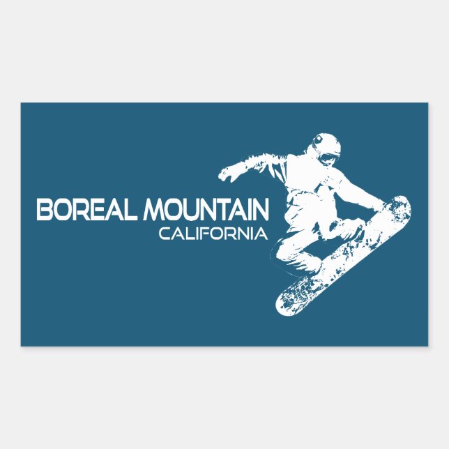 Boreal Mountain California Snowboarder Rectangular Sticker (Front)